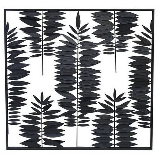 Charcoal Metal Floral Wall Hanging